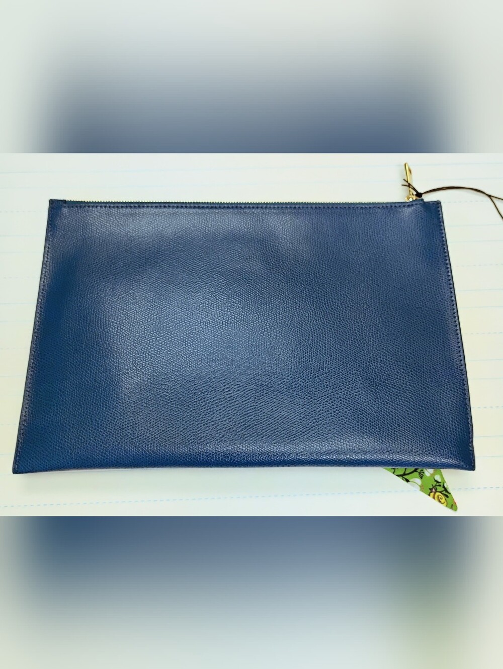 NWT Furla Leather Clutch w/ Green Floral Scarf Accent GHW - Picture 4 of 13